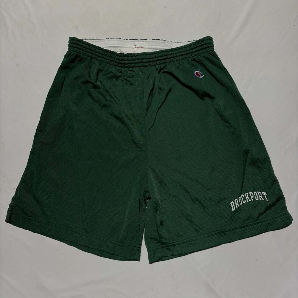 Vtg 90s Champion Mesh Shorts Mens XL Green SUNY Brockport College